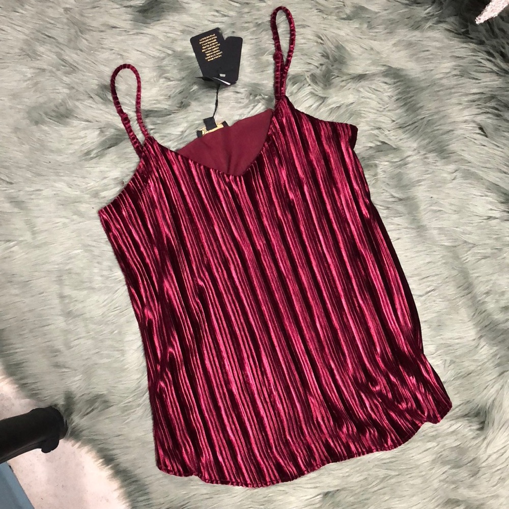 Spaghetti strap blouse in a beautiful red wine